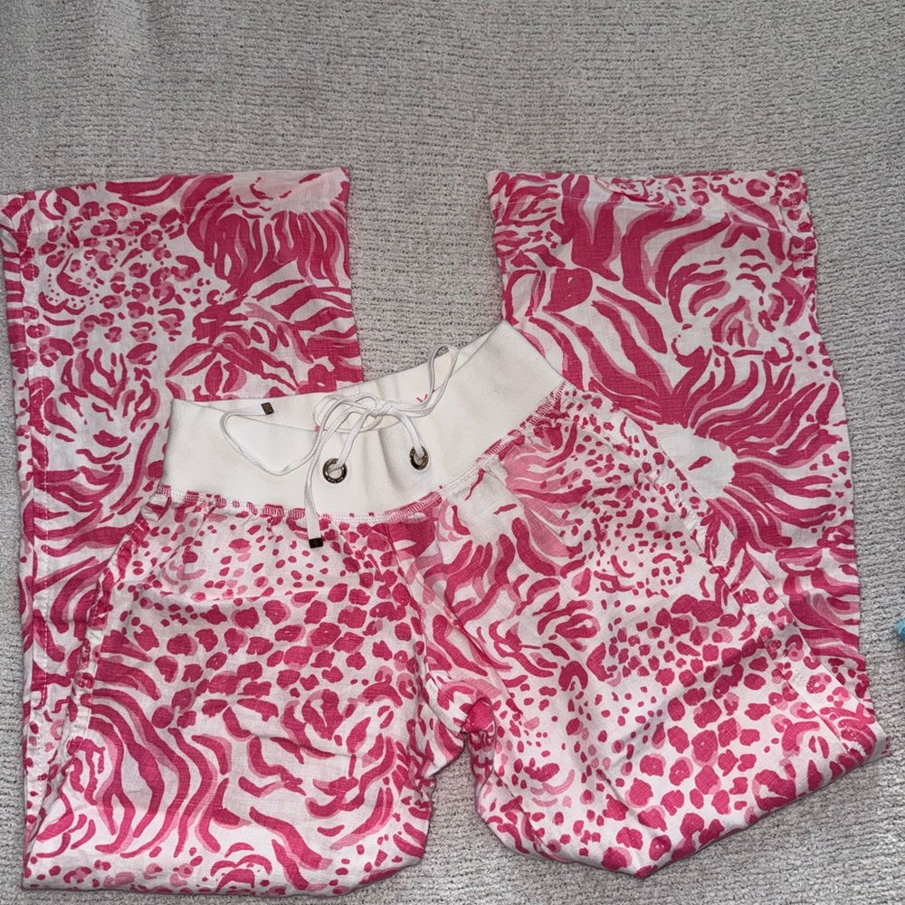 Lilly Pulitzer Pink and White Patterned Pants